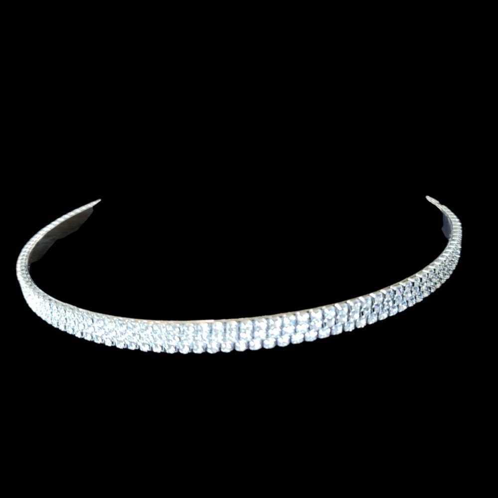 Wedding tiera or headband silver tone and rhinestones.